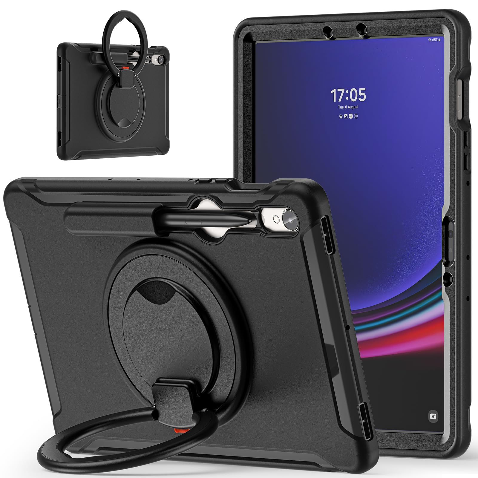 【在庫処分】360度回転 スタンド Galaxy Tab S9 FE 10.9インチ ケース Tab S9 11インチ カバー 衝撃吸収 頑丈 持ち手付き ハンドル付 Android タブレット ギャラクシー Tab S8 11 / S7 11 カバー 落