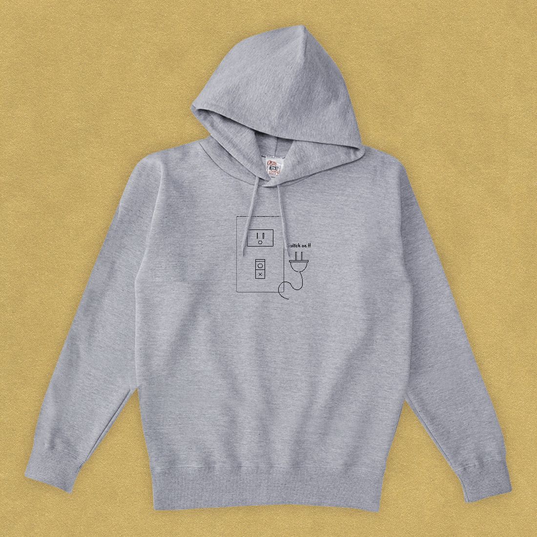 グラフィックパーカー　Switch on White -Parka-