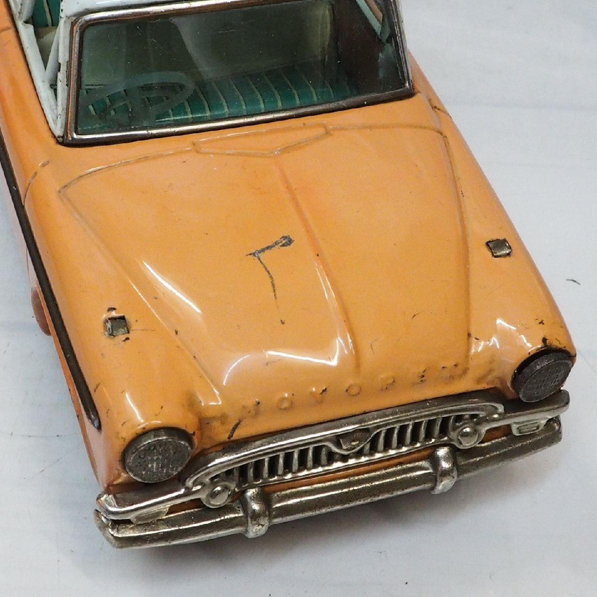 萬代屋【TOYOPET CROWN Masterlineトヨペット クラウン マスターライン薄橙 ミラー欠】ブリキtin toy  car■BANDAI赤箱バンダイ【箱無】0370