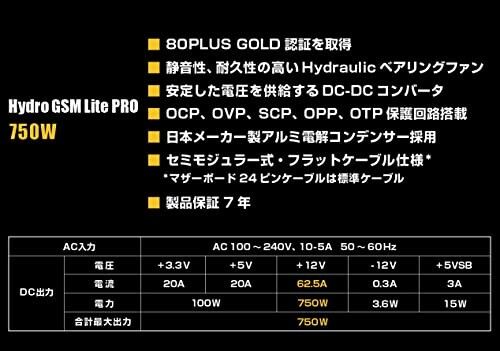 FSP 80+ GOLD ATX セミモジュラー 電源 750W ( HGS-750M