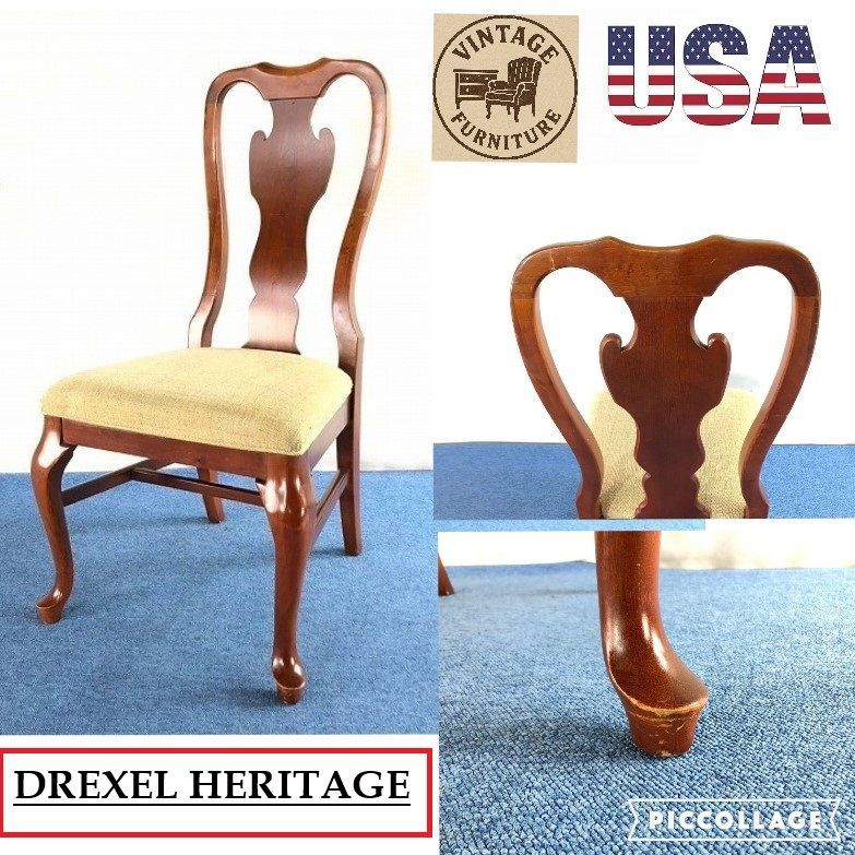 可愛いクリスマスツリーやギフトが！ ◎ダイニングチェア 猫脚 椅子 DREXEL HERITAGE/ドレクセル アンティーク雑貨