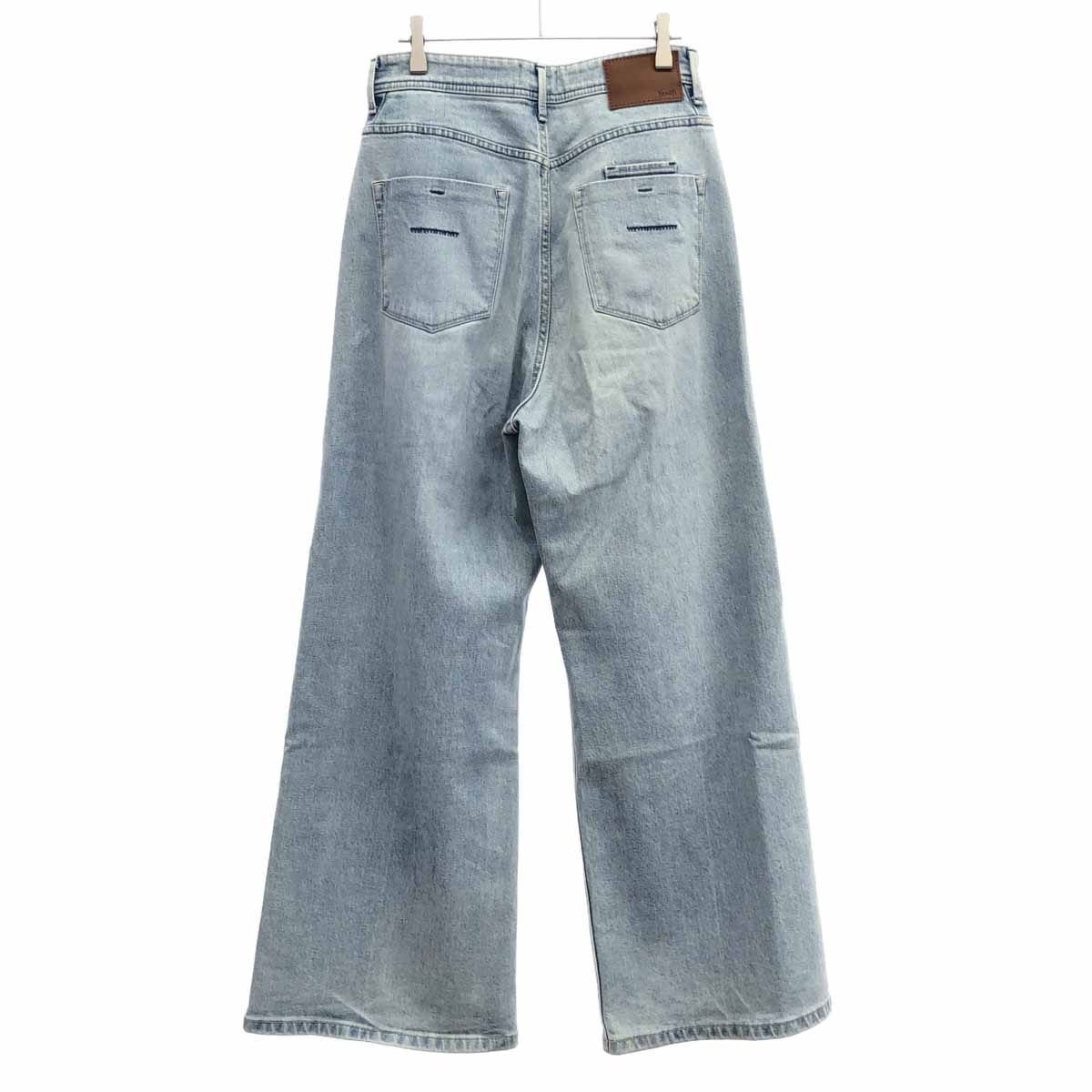 YANUK ヤヌーク クラッシュワイドデニム 57143504 インディゴブルー 25