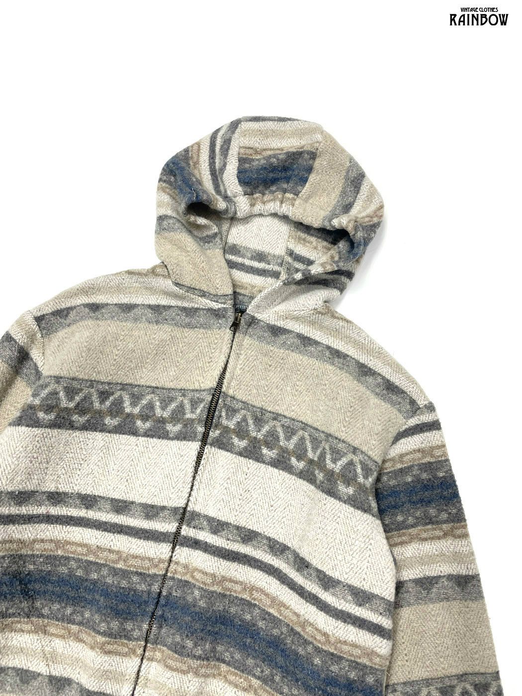 古着 アメリカ製 総柄 ウール 長袖 アウター ライトジャケット ベージュ ttu2508210