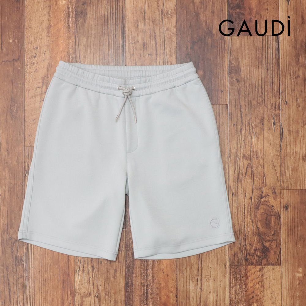 25春夏|GAUDI|Lサイズ|イージー ハーフパンツ C511GU24004 ジャージー快適 無地 スポーティー ガウディ |グレー|kf285|