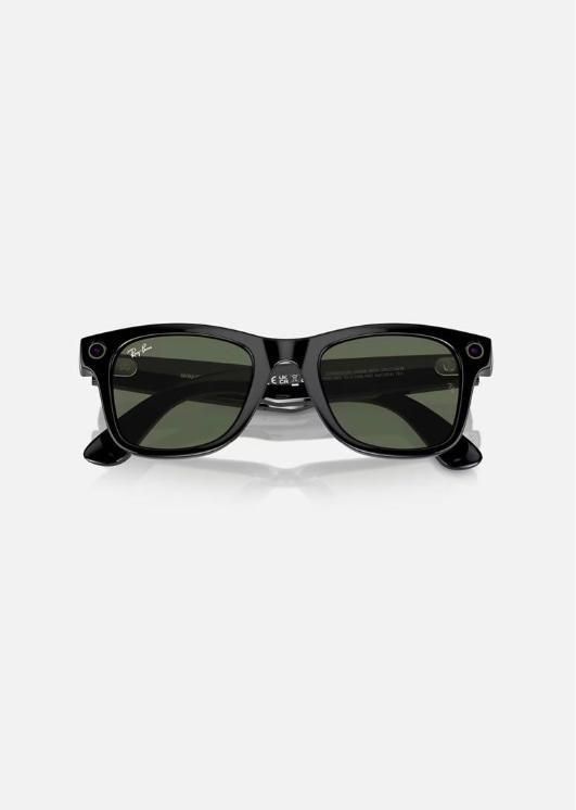 新品未使用 Ray-ban meta Wayfarer RW4006 レイバン×メタ サングラス sunglass フレーム シャイニーブラック レンズ G15グリーン 50-52 メンズ UVAとUVBを100%カット