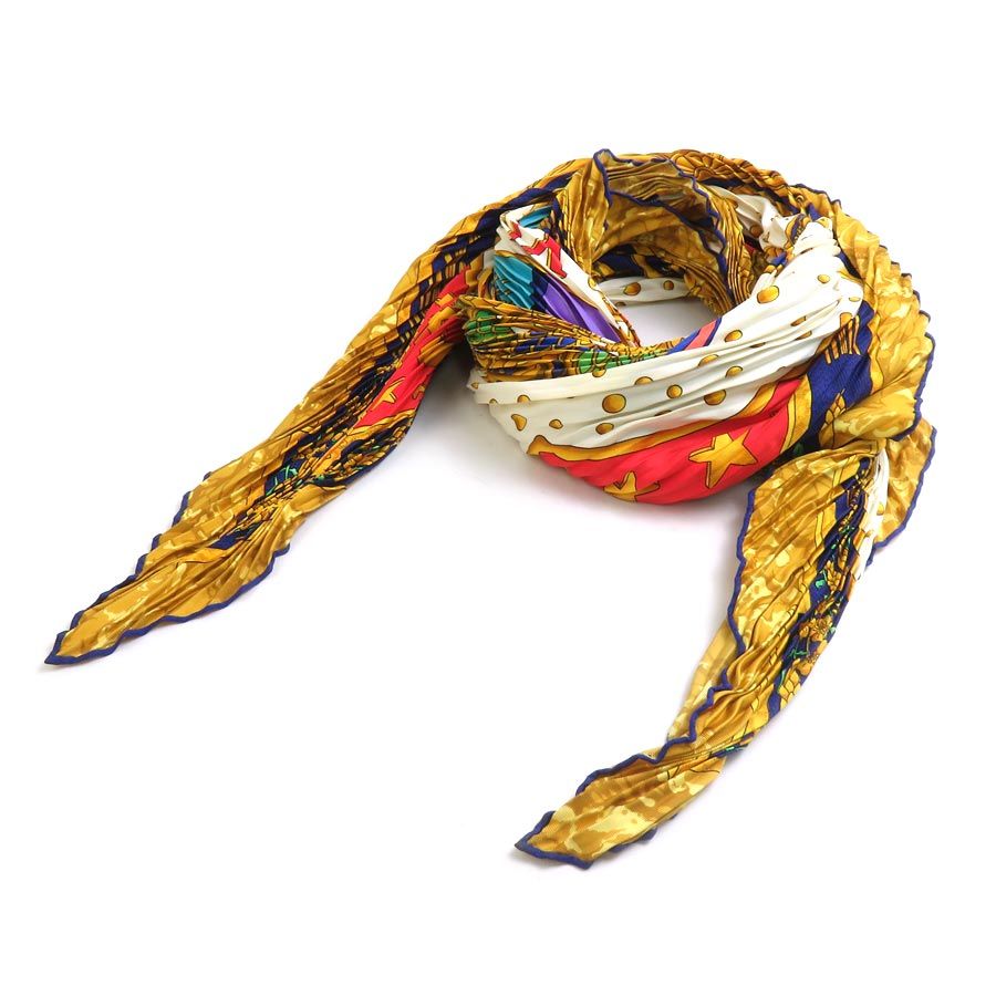 極美品】HERMES プリーツカレ 90 CARPE DIEM マルチカラー 極美品】HERMES プリーツカレ 90 CARPE DIEM マルチカラー
