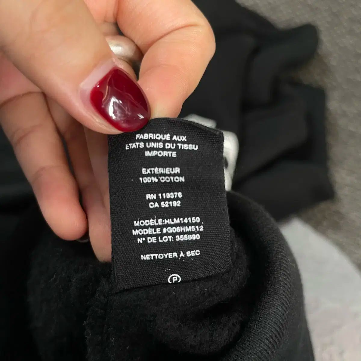 ヘルムート ラング ブラック 86 プリンティング 弱起毛 ロング スウェット シャツ L WWW_KARIMZIABAT_FR