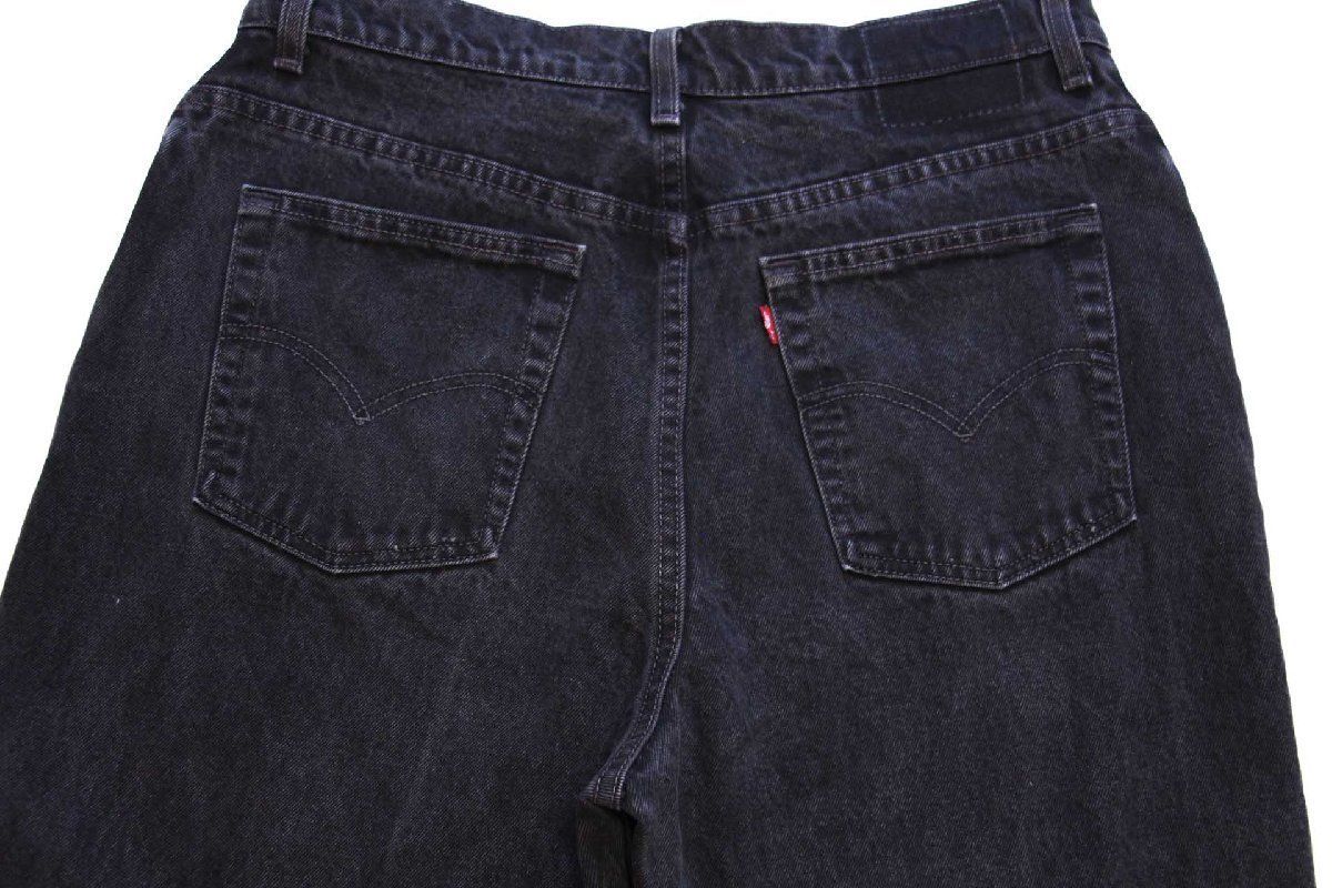 Levi90s USA製 Levi'sリーバイス 550 ブラック デニムパンツ 16 W M★164 オールド ビンテージ ジーンズ テーパード ルーズ ワイド バギー