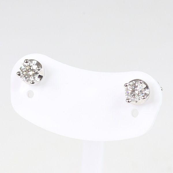 ブルガリ コロナ ピアス K18WG ダイヤモンド 1粒ピアス 750WG 0.21ct GIA鑑定書 仕上げ済