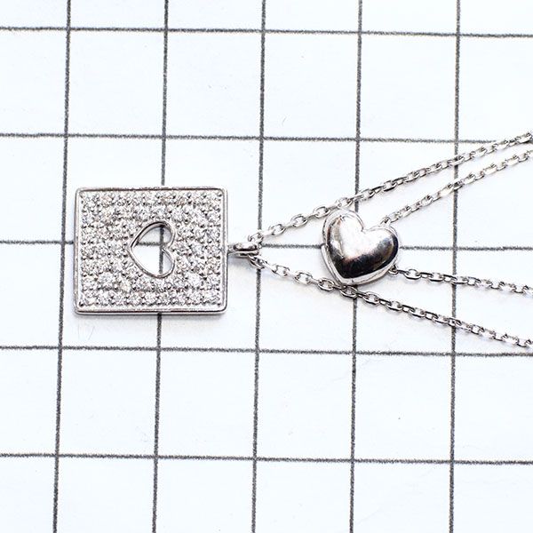 ラッセル K18WG ダイヤモンド ペンダントネックレス 0.51ct ハート  