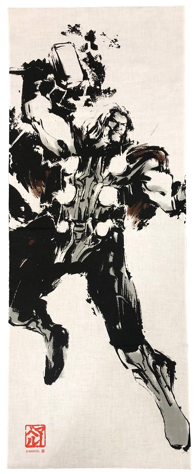 数量 ソー マーベル 墨絵風 MARVEL 綿 手ぬぐい 丸眞