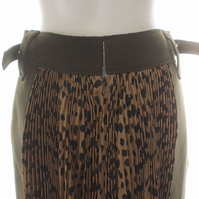 サカイ sacai 20AW プリーツスカート ロング レオパード ヒョウ柄