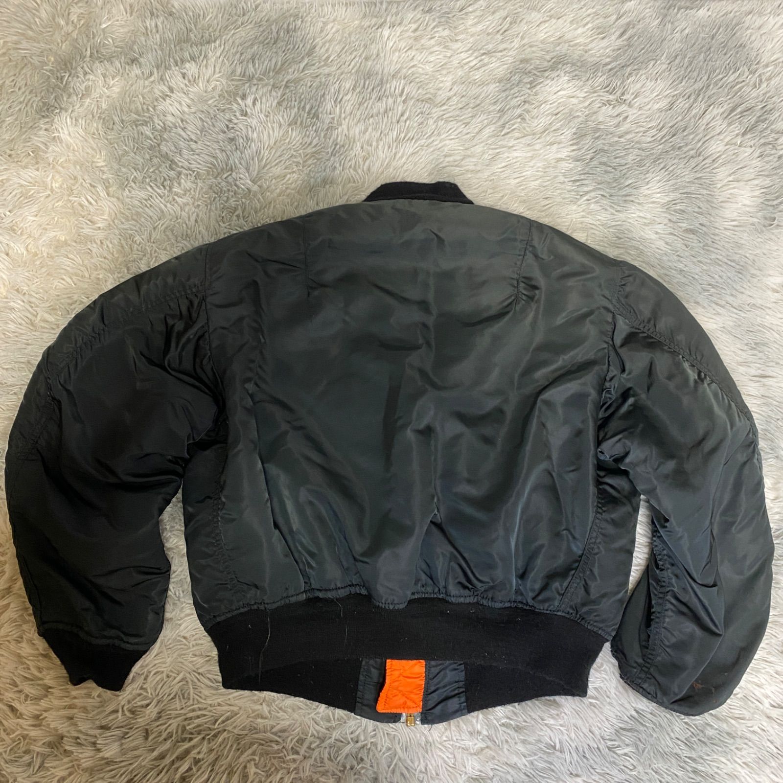 80s MA-1 フライトジャケット ブラック ideal zip 80s MA-1 フライト