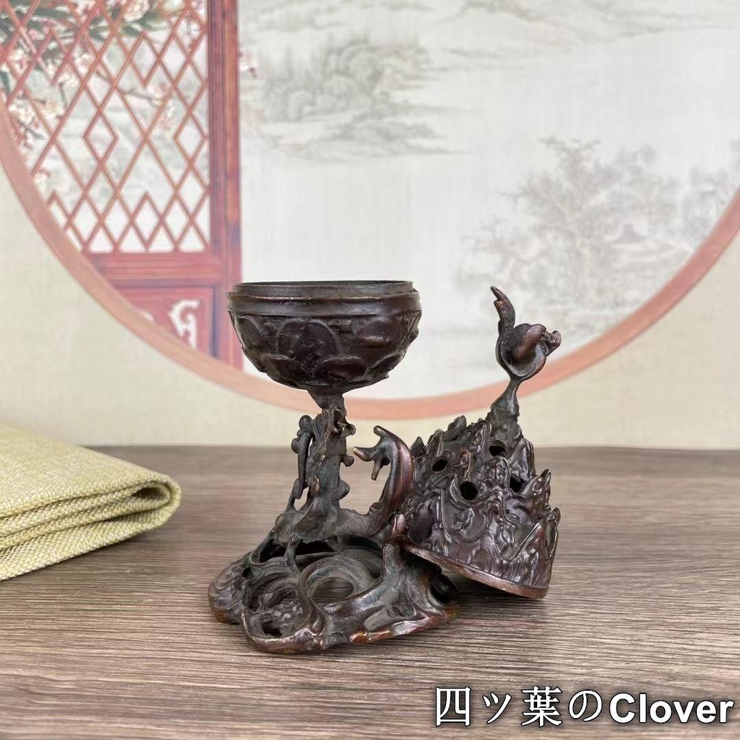 銅製 茶道薫炉 盤竜博山炉 茶道具 香道具 装飾品 工芸品 置物 銅 細工 朱雀博山炉 禅意薫炉 茶道香炉 香具 装飾品 工芸