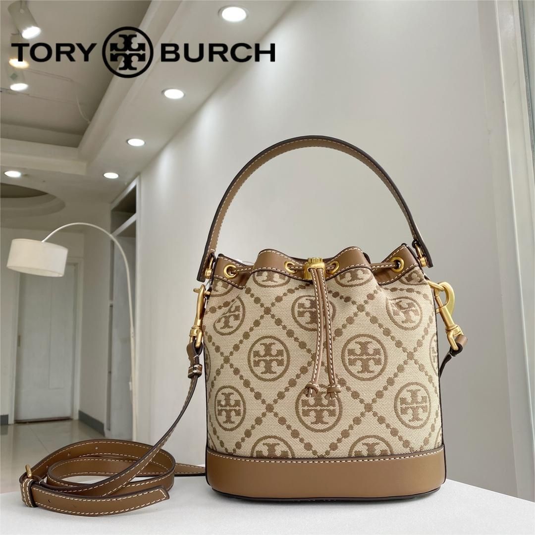 TORY BURCH トリーバーチ Tモノグラム ジャカード バケットバッグ