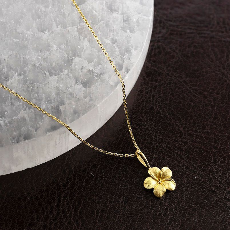 純金 24金 ペンダントトップ プルメリア ネックレス k24 ハワイアン