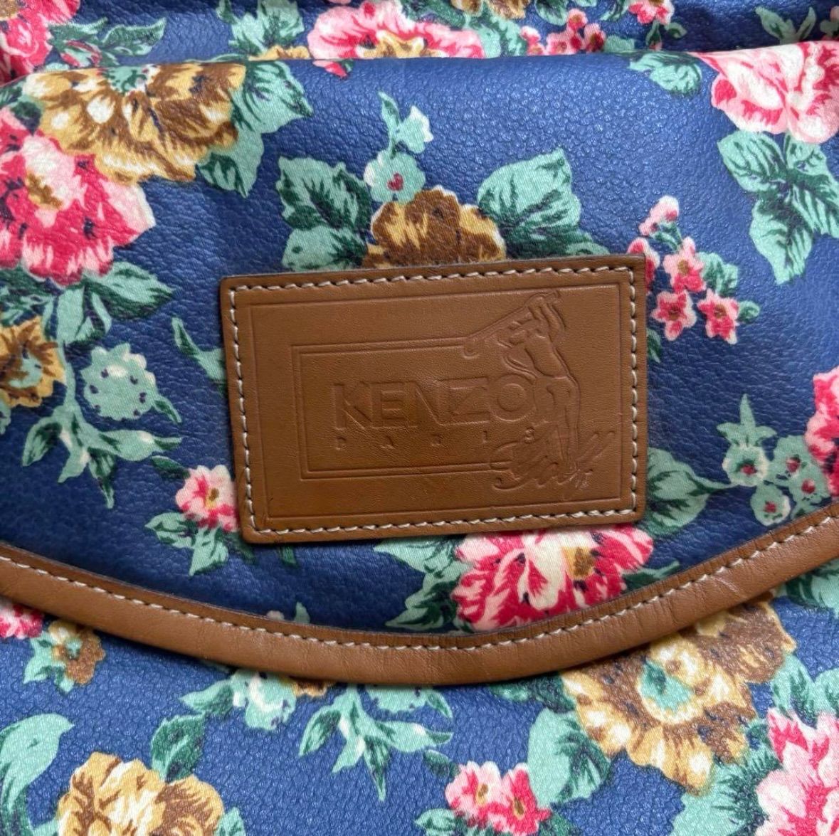 【KENZO GOLF】 レザーハンドルフラワーバッグ KENZO GOLF】 レザーハンドルフラワーバッグ KENZO GOLF