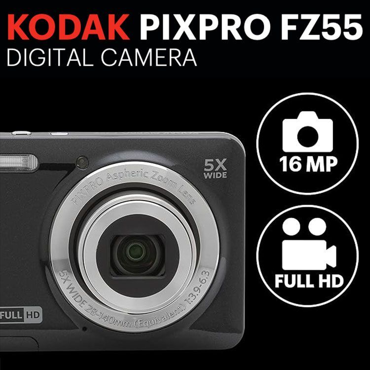 KODAK (コダック) PIXPRO FZ55-BK ブラック 16MP デジタルカメラ