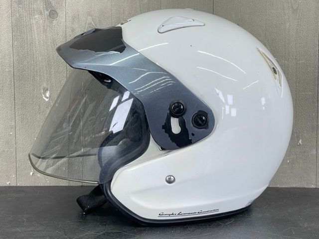 ジェットヘルメット 【中古】 Arai アライ UP TOWN SZ-M 59-60cm ホワイト オートバイ バイク アップタウン PSCマーク有 / 58196