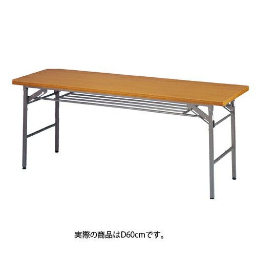 折りたたみテーブル W180cm 棚付き チーク D60cm 5台  61-339-1-4 