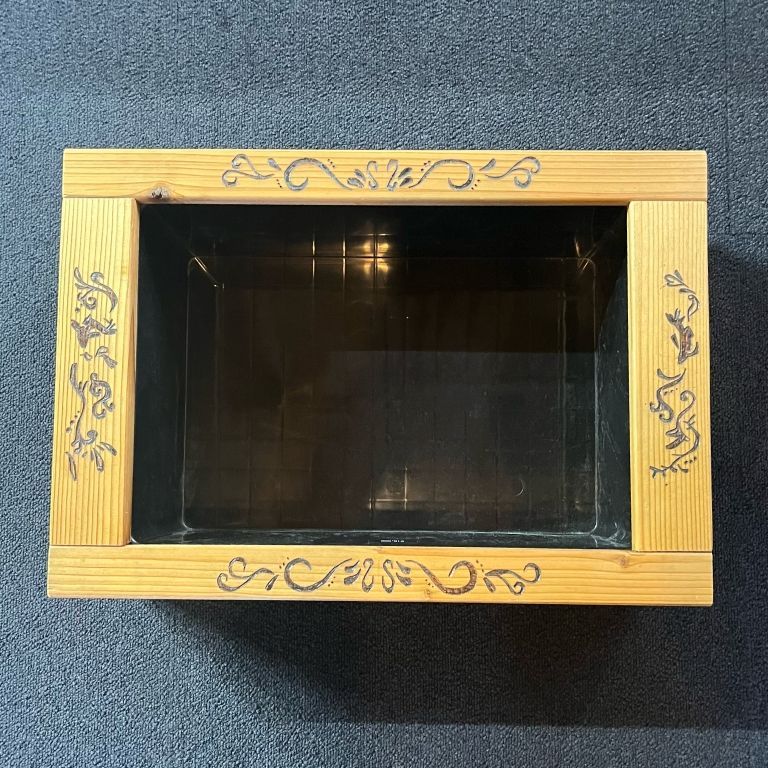 ボックス付き NV13ボックス用木枠 ウッドバーニング装飾 一点もの メダカ水槽