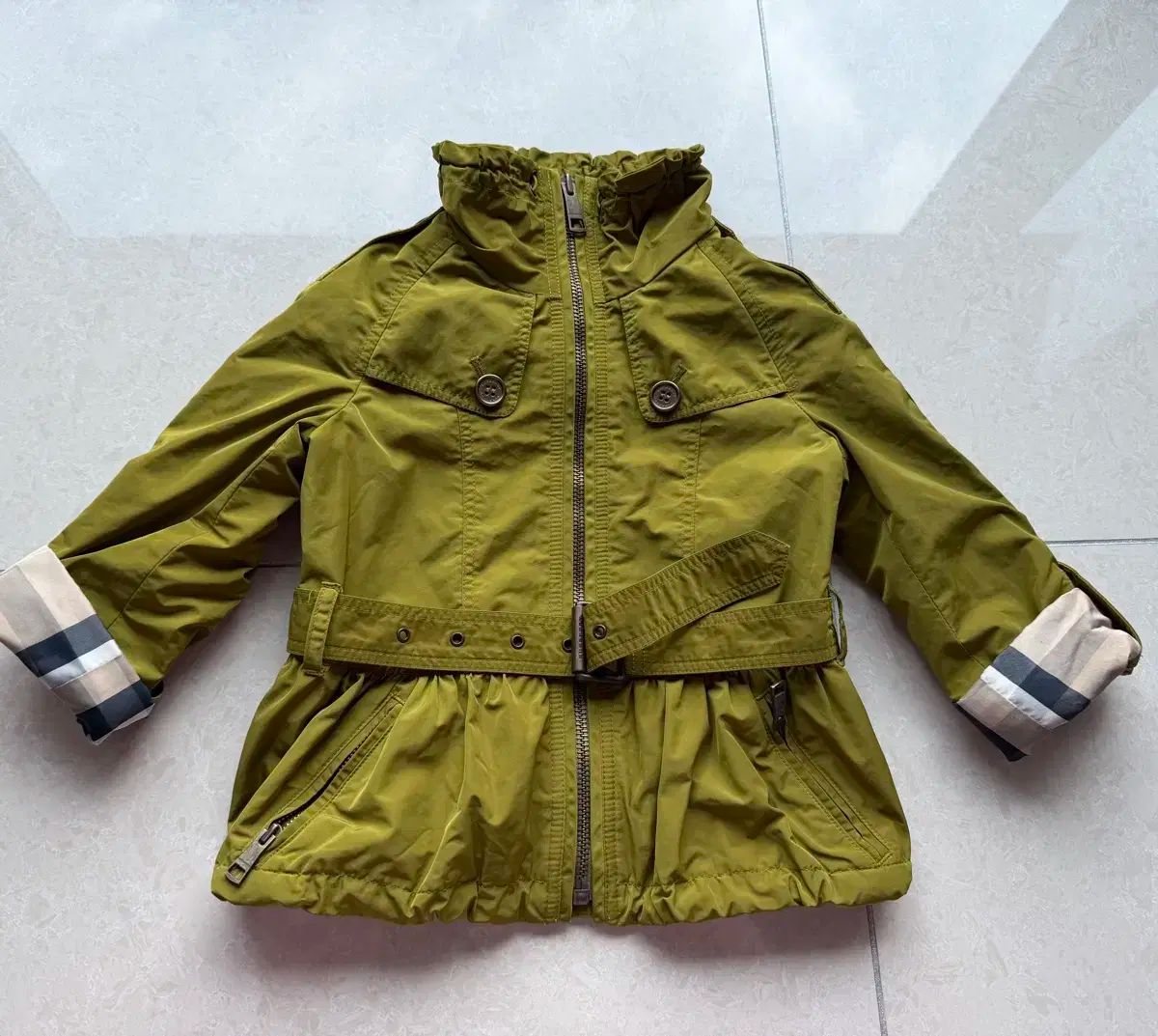 バーバリー キッズ トレンチ コート カーキ