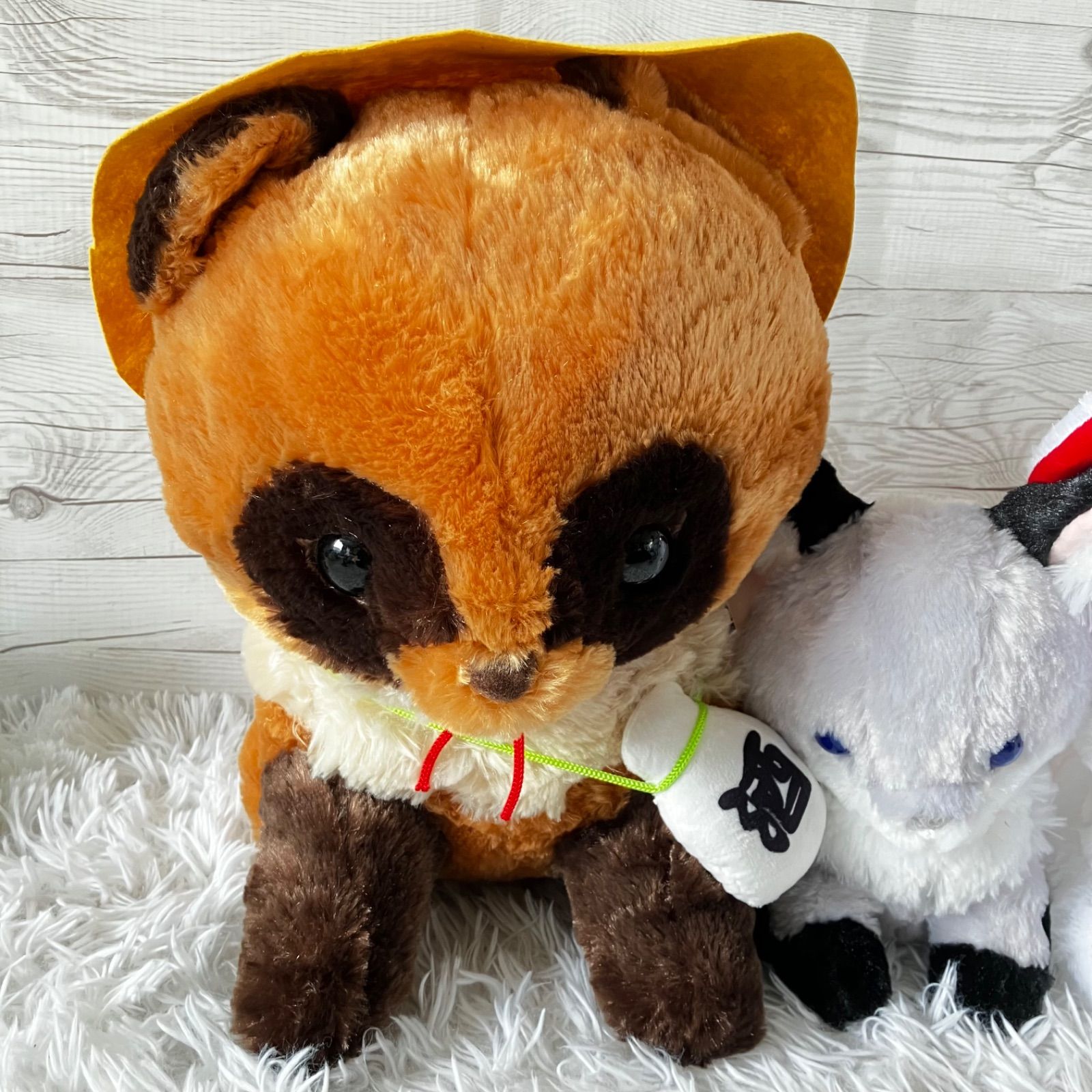 ちょコンとキツネとおりゃんせ　ぬいぐるみ3個　と　ポポンとたぬきのちまき3個 新品未使用タグ付き ぽポンとタヌキ ちまき ちょコンと九尾さま