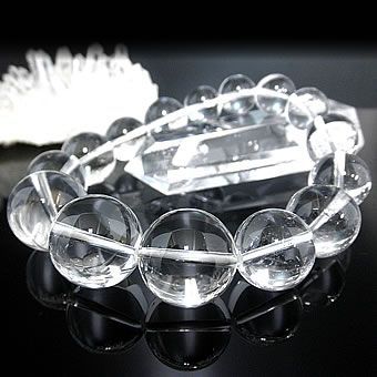 大玉の天然水晶ブレスレット ※LLサイズ：内径約19〜20cm