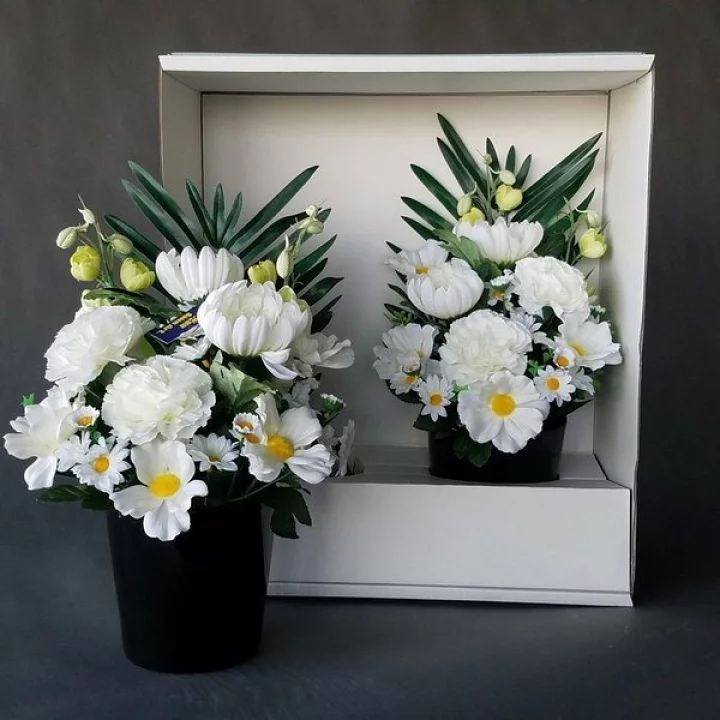造花仏花/白仕上(1対)造花 光触媒コーティング高40×幅25 仏 造花仏花/白仕上(1対)造花 光触媒コーティング高40×幅25 仏