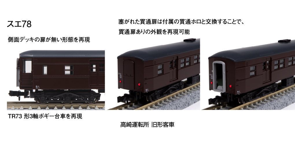 KATO 旧型客車7両セット Nゲージ】 KATO 高崎運転所 旧形客車7両セットをナックル化