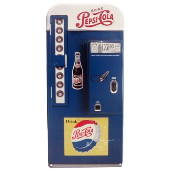 ダイカットエンボス メタルサイン PEPSI-COLA VENDING MACHINE ペプシ