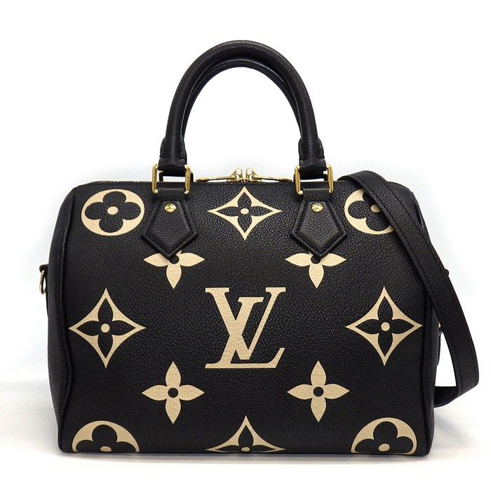 ルイ ヴィトン Louis Vuitton ボストンバッグ|ハンドバッグ|ショルダーバッグ スピーディ バンドリエール 25 M58947 ブラック|ベージュ バイカラー モノグラム アンプラント レザー ゴールド金具