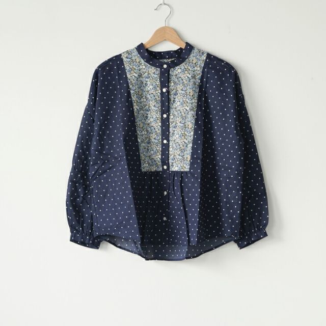 sosotto (ソソット) | LIBERTY タナローン Tブラウス (off x navy/archive gingham) | トップス ブラウス sosotto (ソソット) | LIBERTY タナローン Tブラウス (off x