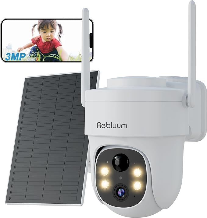 屋外用ワイヤレス監視 3MP ソーラー防犯カメラ (Rebluum 防犯 屋外用ワイヤレス監視 3MP ソーラー防犯カメラ (Rebluum 防犯