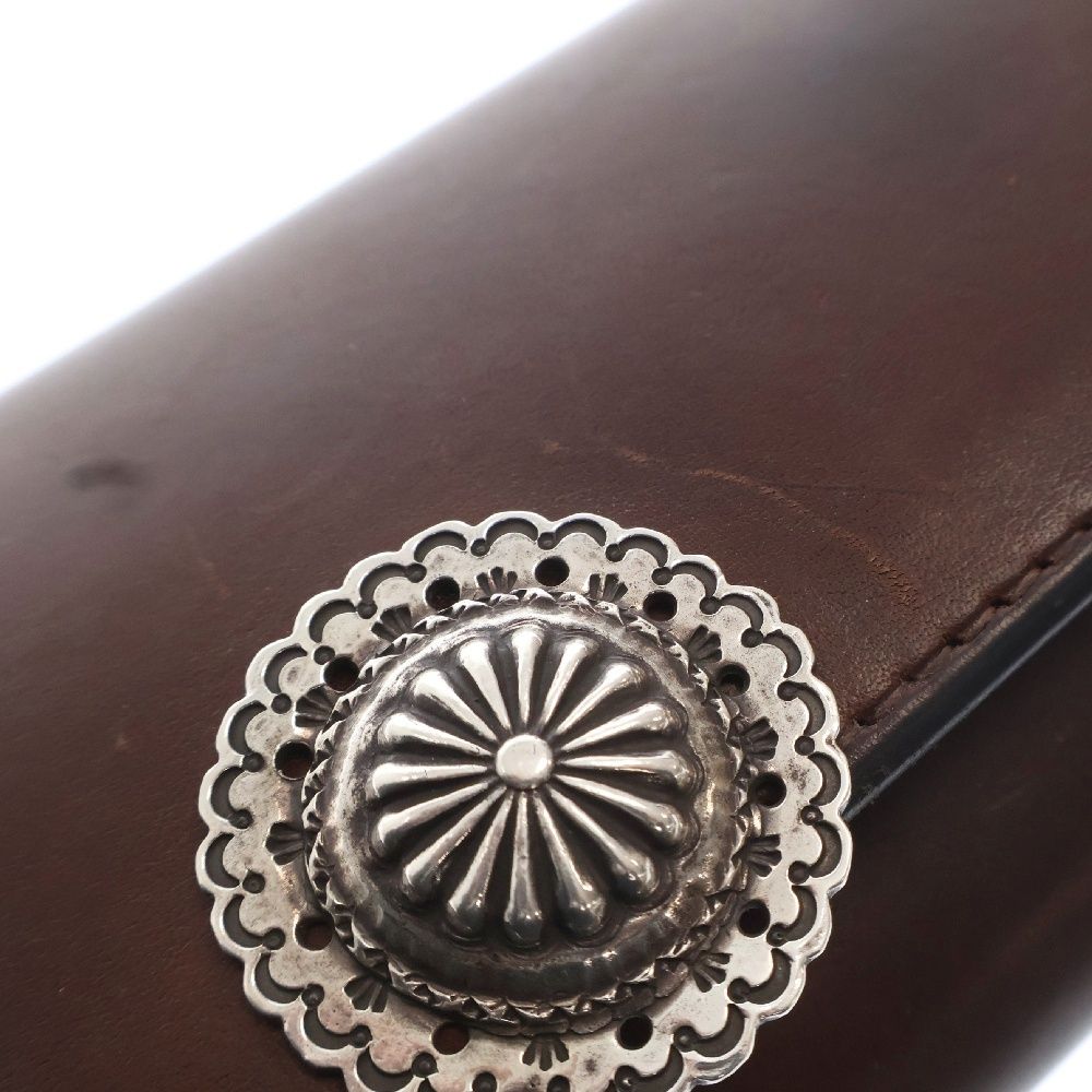 goro's ゴローズ フラワーコンチョ 二つ折り長財布黒 ロングウォレット