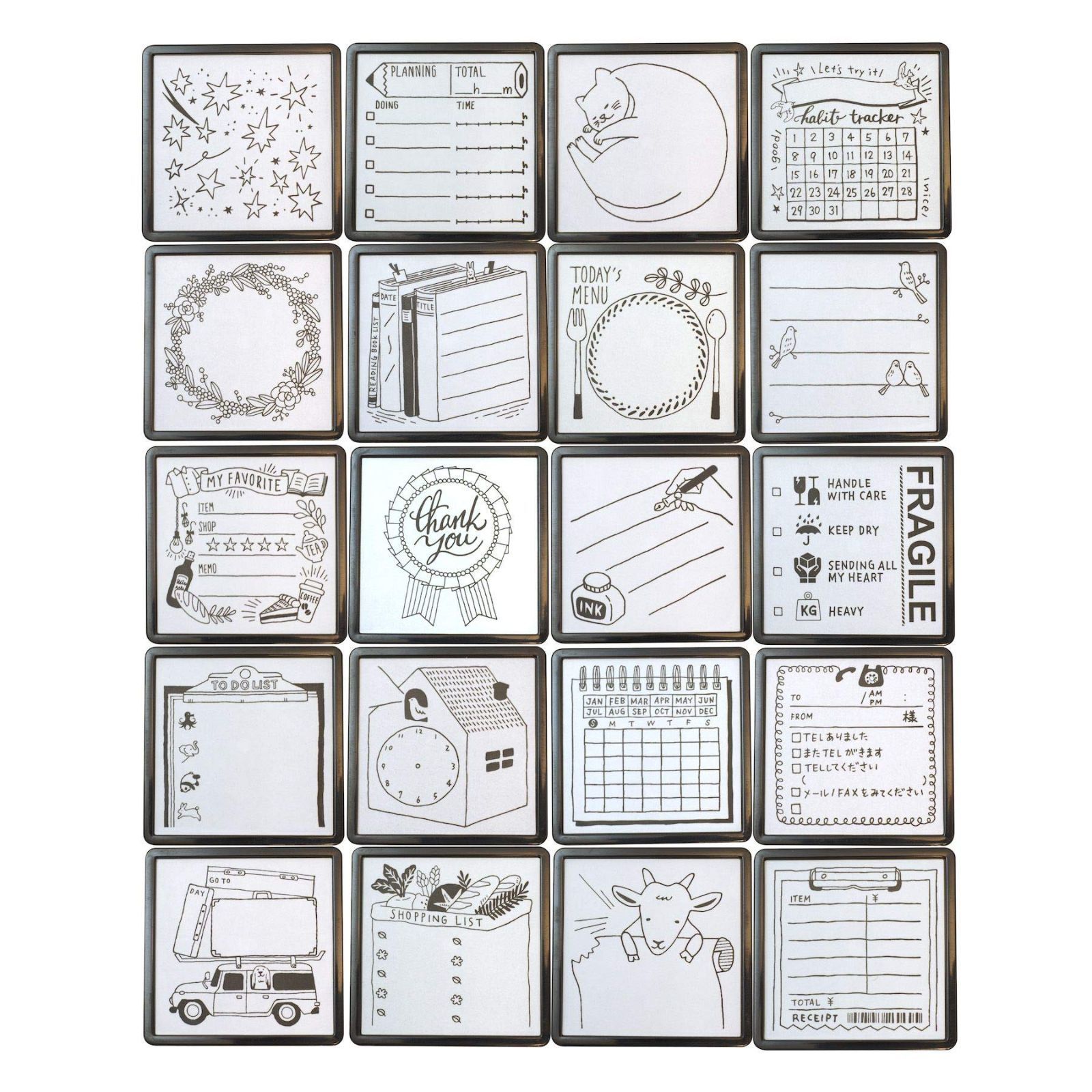  数量 浸透印 スタンプ ハビットトラッカー柄 ミドリ MIDORI DESIGNPHIL 帳簿用品 印鑑関連用品 印鑑 印章 スタンプ