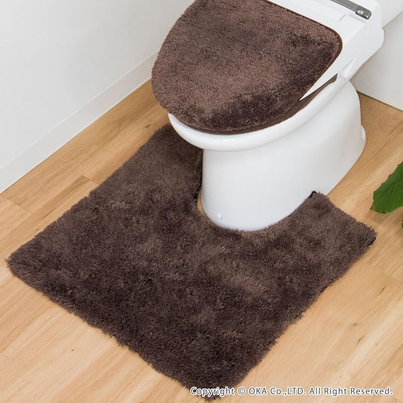 オカ OKA 乾度良好Dナチュレ トイレマット レギュラーサイズ 約65cm×65cm ブラウン かんどりょうこう 吸水 速乾 抗菌 防臭 トイレ 洗える 1