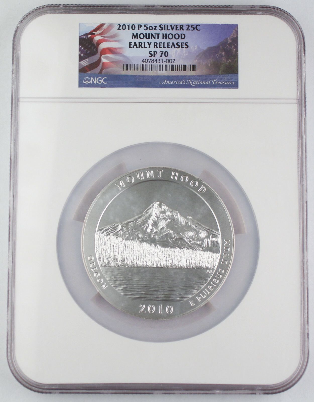 2010 P Mount Hood America the Beautiful 5 Oz Silver Coin NGC SP70 Early Releases