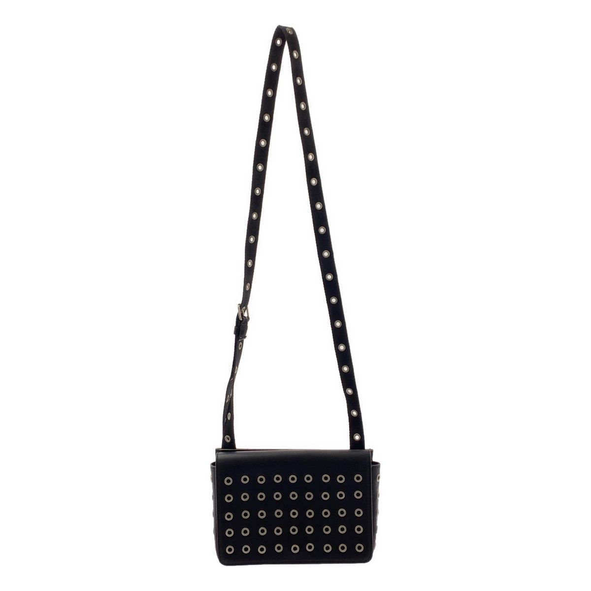 COMME des GARCONS | コムデギャルソン | レザー フラップ ナイロン ショルダー バッグ | ブラック | レディース