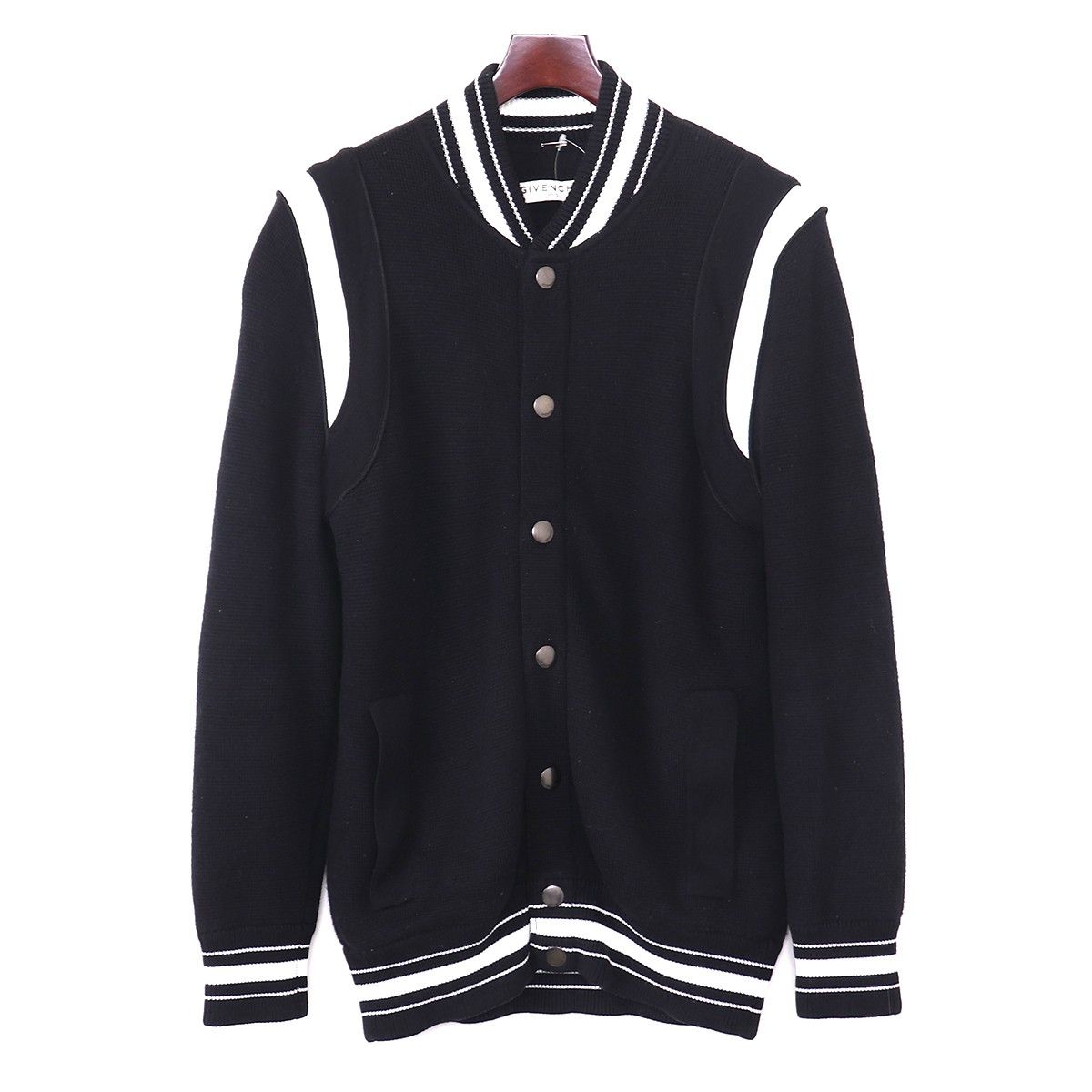 GIVENCHY 20SS 刺繍ロゴ付パネルボンバージャケット L