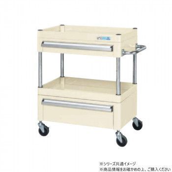 サカエ CSパールワゴン中量タイプ 引出し付 アイボリー CSP-6072AC2SEI