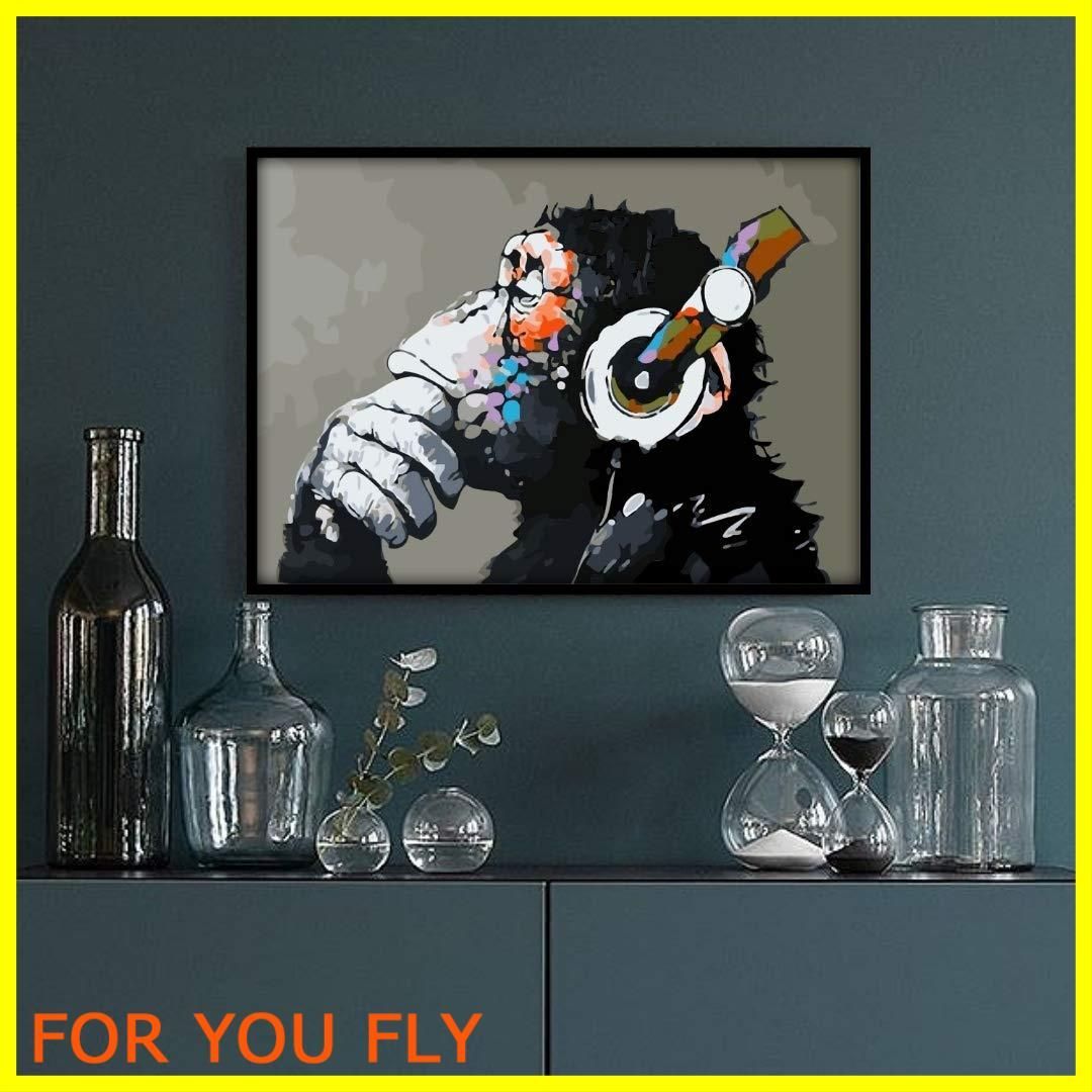 在庫処分】バンクシー ゴリラアート (A3サイズ（フレーム無し）)