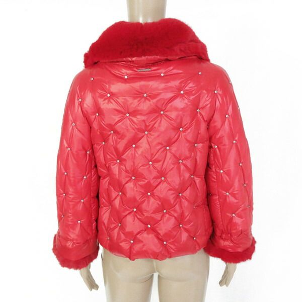 75%OFF ノーシークレッツ SNOW SECRET コート 42 ECO158 S Mサイズ レッド レディース ダウンコート アウター ファー付き