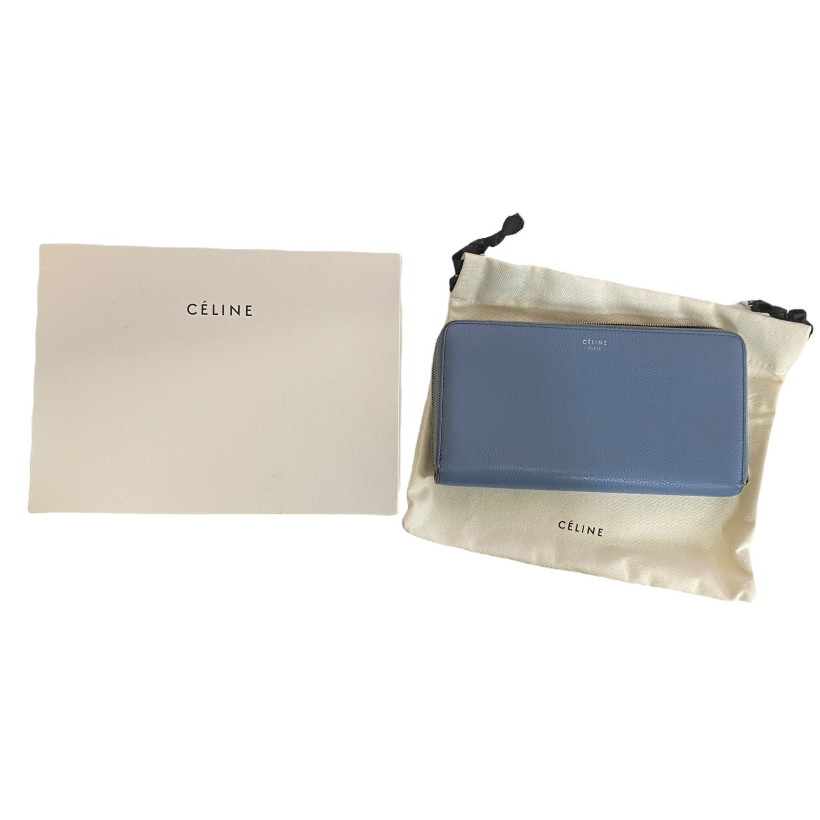 品 CELINE セリーヌ ミディアム ジップ アラウンド ラウンドファスナー 財布 レザー 箱有 A97553RK