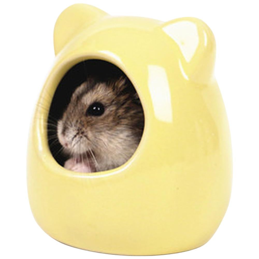 新品 moin moin ハムスター 小動物 ハウス ベッド 陶器 イエロー