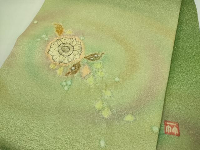 平和屋本店□極上 久保田一竹 幻の辻が花 太鼓柄袋帯 金通し地 逸品  