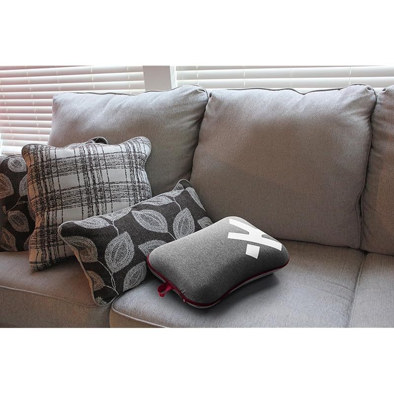 明朗な 彡SKROSS 低反発トラベルピロー 首枕 トラベル コンパクト 枕 飛行機 首 用 旅行 低反発枕 軽量 低反発クッション へたらない 電車 車 SKROSSレッド ダークグレー ピロー 1