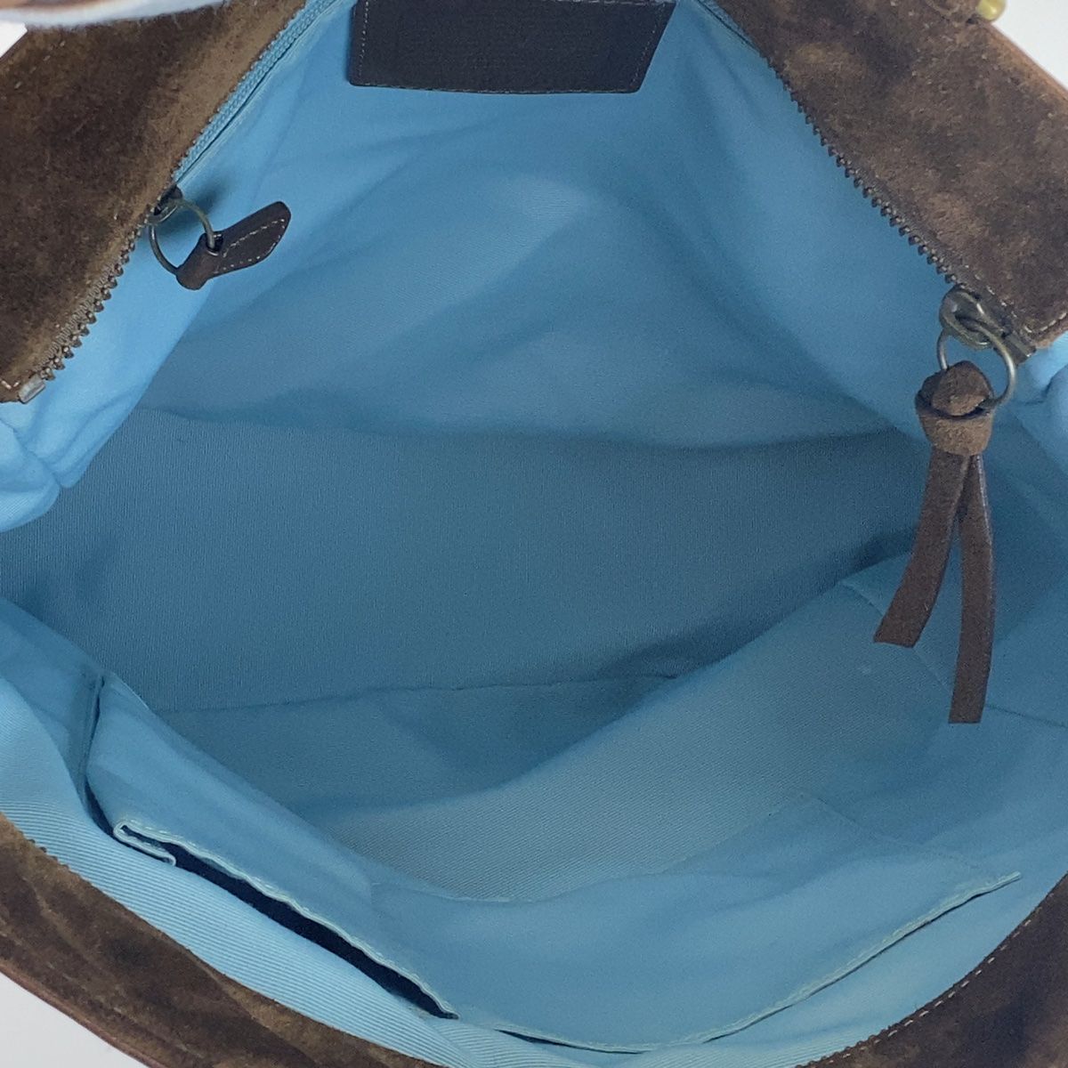 COACH コーチ ブラウン 茶 ブルー 青 ゴールド金具 スウェード /レザー 