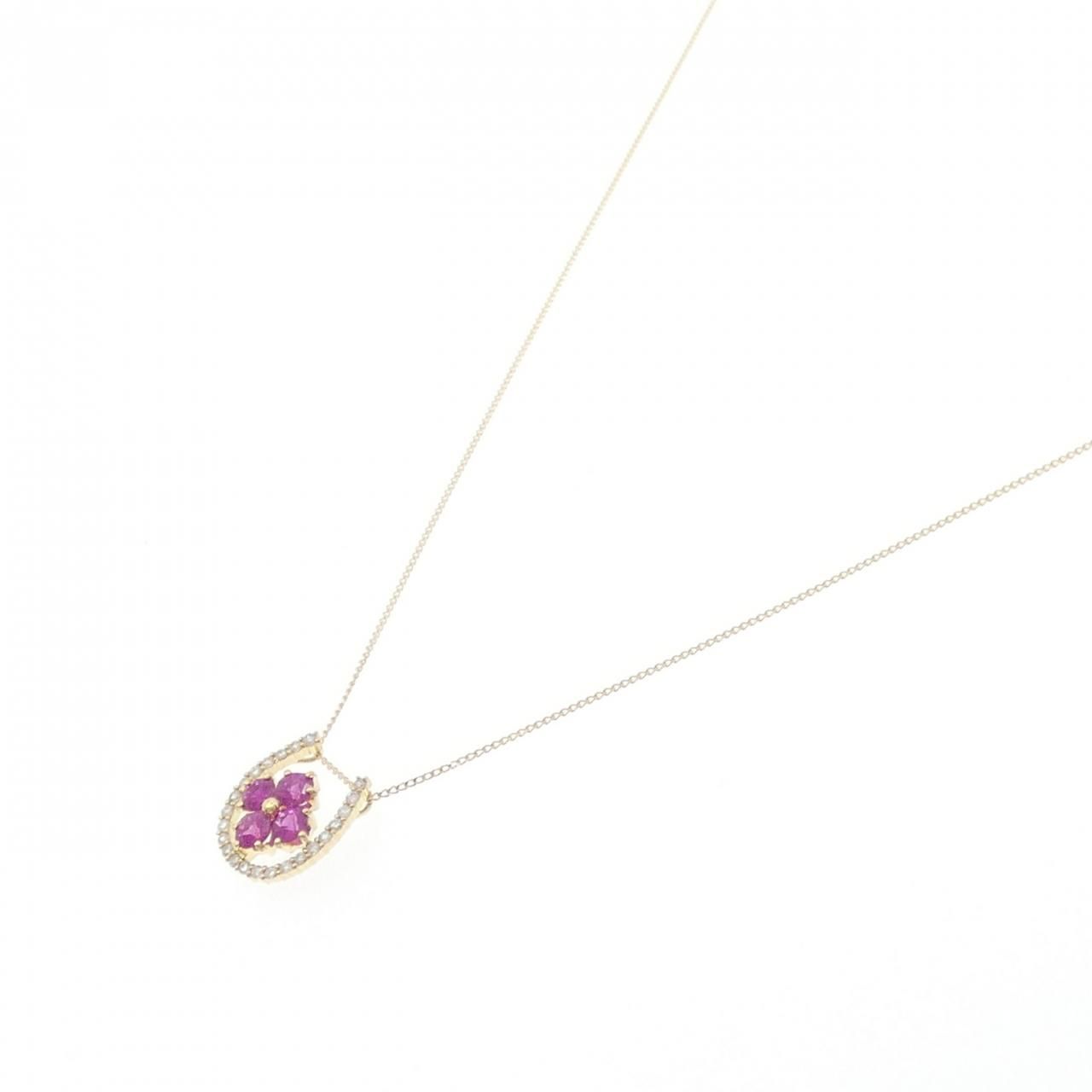 新品】K18YG ルビー ネックレス 0.50CT - メルカリ 