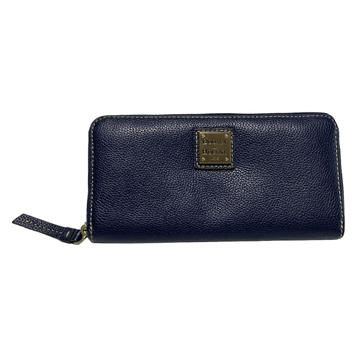 DOONEY-BOURKE ドゥーニーアンドバーク 長財布 - ネイビー ラウンドファスナー レザー